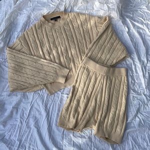 Matching Knit Lounge Set - Cableknit Soft Beige